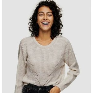 Topshop Oatmeal Stitch Knitted Sweater M